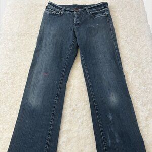 Women's Lucky Easy Rider 8/29 Button Front Boot-cut Distressed Faded with Paint